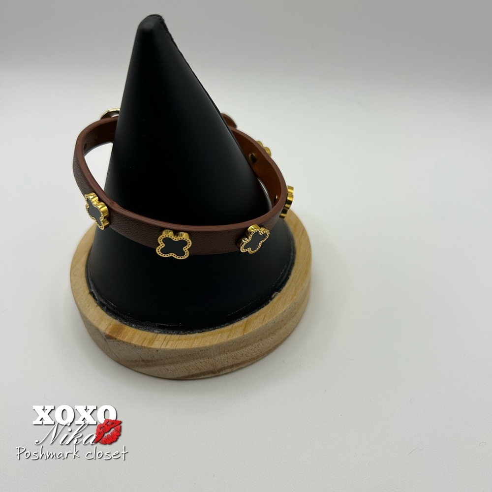 🍀Clover Bracelet🍀 - Faux leather buckle adjustable